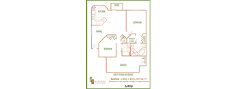 Preserve at Boynton Beach 2 bedroom 2D floor plan