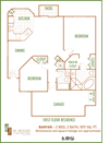 Preserve at Boynton Beach 2 bedroom 2D floor plan