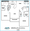 Monterey Pointe Apartments 2 bedroom 2D floor plan