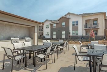 BBQ area with tables and chairs