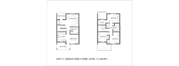 Single Family Home Floor Plan at Bridge Meadows Redmond Apartments, Redmond, OR, 97756