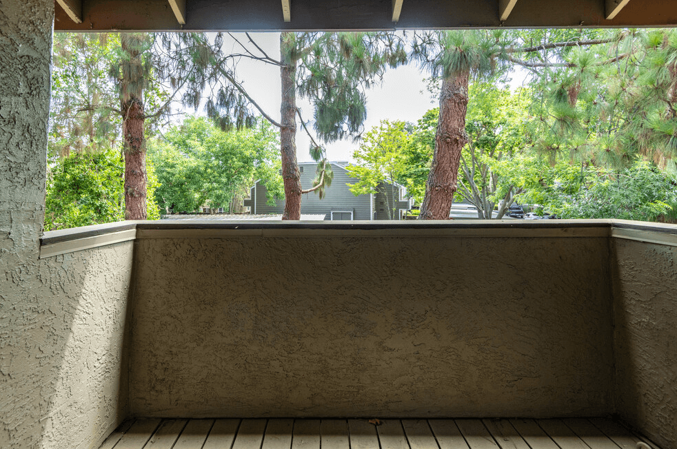 Balcony area  l The Edge Apartments in Davis, CA