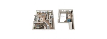 a floor plan of a house with a bedroom and a living room at BASE APARTMENT HOMES, LAS VEGAS