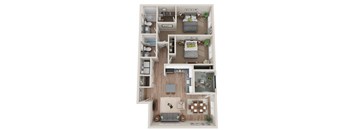 a stylized floor plan with a bedroom and living room at BASE APARTMENT HOMES, Nevada, 89166
