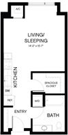 Baxter on Broadway studio A 2D floor plan