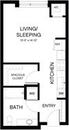 Baxter on Broadway Studio C 2D Floor plan