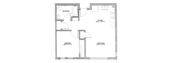 One Bedroom Floor Plan at Bridge Meadows Beaverton 55+, Beaverton Oregon
