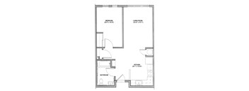 1 Bed 1 Bath Floor Plan at Bridge Meadows Beaverton 55+, Beaverton