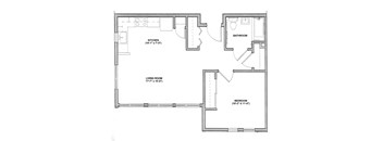 1 Bedroom 1 Bath Floor Plan at Bridge Meadows Beaverton 55+, Oregon
