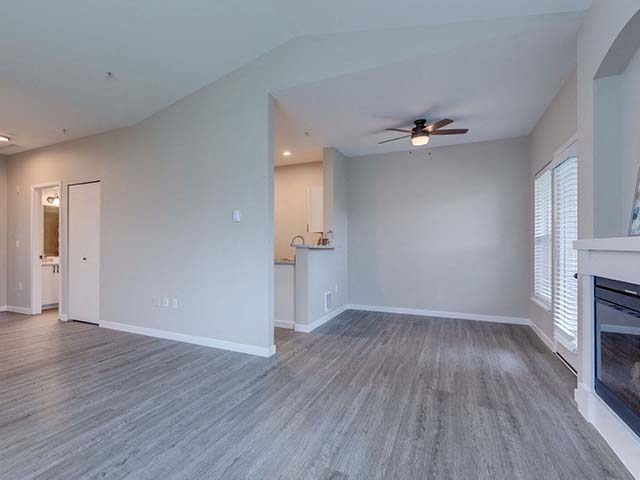 Living Room Fireplace Apartments for Rent in Fife WA - Bella Sonoma
