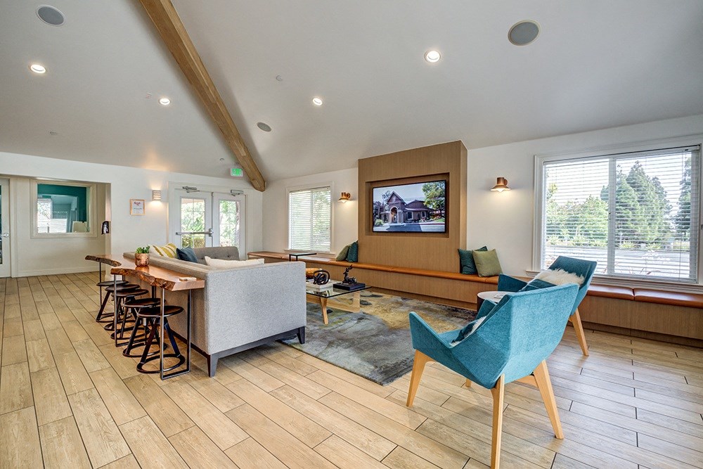 Clubhouse seating by TV