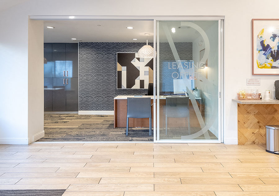 Leasing office with desk Richmond CA Bella Vista at Hilltop Apartments for rent