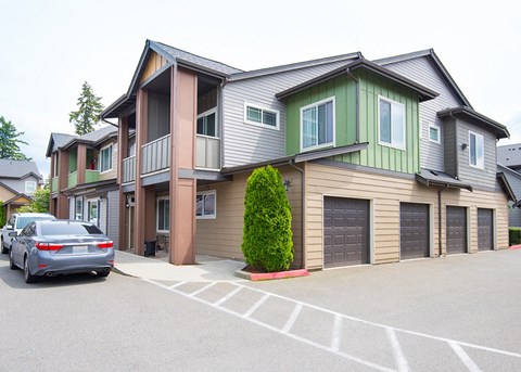 Exterior building with garages