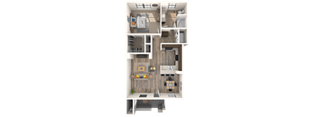 Belmont Floor Plan at EVERETT APARTMENT HOMES, Las Vegas, NV