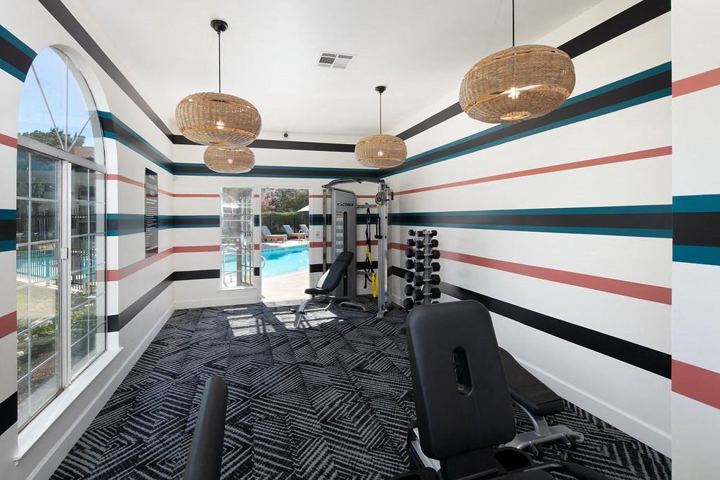 State-of-the-Art Indoor Fitness Center With Free Weights and Other Equipment at Laurel Creek, California
