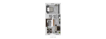 1Bed 1Bath Floor Plan at Dash Apartments, Nevada