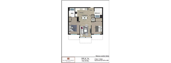Brick 2 bedroom 2 bath floorplan