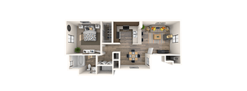 Bristol Floor Plan at EVERETT APARTMENT HOMES, Las Vegas, 89113