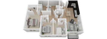 Station by Vintage Three bedroom floor plan