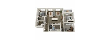 a floor plan of a 3 bedroom apartment at Westlook, Reno, NV 