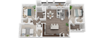 Three bedroom floor plan