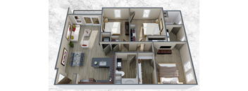 Three bedroom floor plan