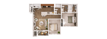 a floor plan of a 1 bedroom apartment
