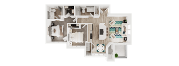 Two bedroom floor plan l Spencer Place Apartments in Post Fall, ID 