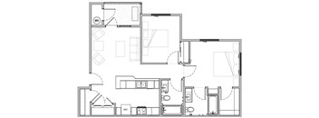 Two Bedroom, two bathroom floor plan