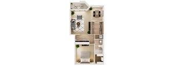 One bedroom floor plan 
