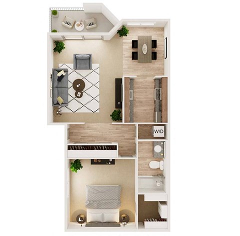 One bedroom floor plan 