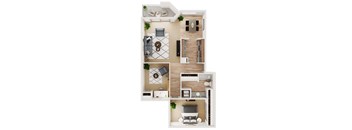 One bedroom floor plan 