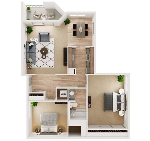 Two bedroom floor plan 