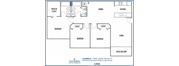 San Marco 2D 3 bedroom 2 bath floor plan