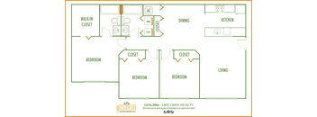 Mission Bay Apartments 3 bedroom 2D floor plan