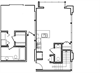 Two Bedroom Townhome floor plan 775 square feet