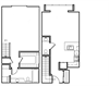 Two Bedroom Townhome floor plan 902 square feet