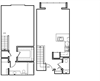 Two Bedroom Townhome floor plan 929 square feet