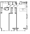 Two Bed One Bath floor plan
