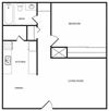 One bedroom floor plan