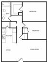 Two bedroom floor plan