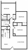 Three bedroom floor plan