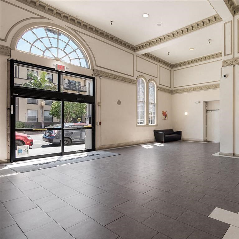 Entry doors to building 