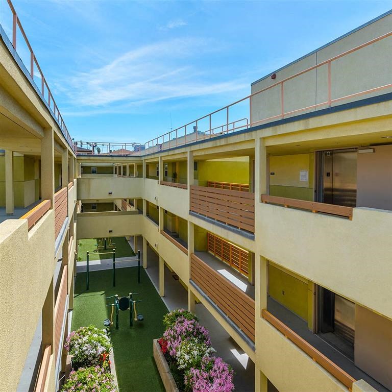 Exterior of buildings view of courtyard