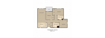 Three bedroom floor plan