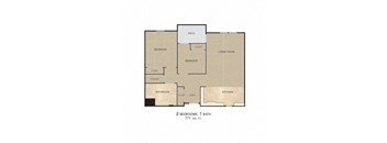Two bedroom floor plan