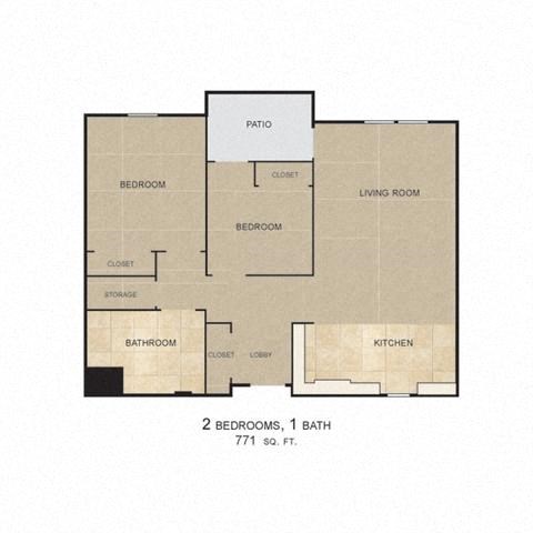 Two bedroom floor plan