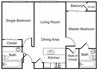 Two bedroom floor plan