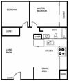 Two bedroom floor Plan