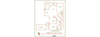 Preserve at Boynton Beach 2 bedroom 2D floor plan